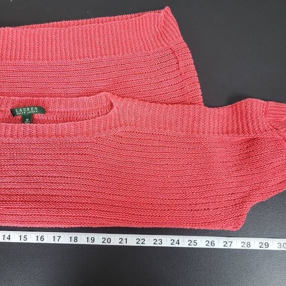 Lauren Ralph Lauren Womens 100% Linen Pullover Top Coral 1X Short Sleeve Boxy - Picture 5 of 6